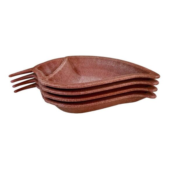 Chili Pepper Chip Dip Bowls Shaped Divided Serving Tray - H.S. Inc 12" Set of 4 - Picture 1 of 9